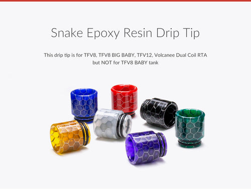 810 Resin Drip Tip wide bore luxurious Snake skin by CVSvape Design 7 colours by CVSvape
