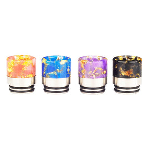 810 Resin Drip Tip mouthpiece luxurious Gold flake Design Resin & Steel by CVSvape